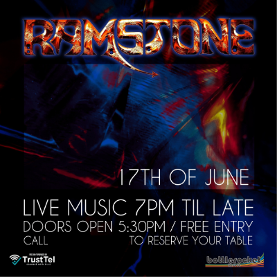 Instagram post advertising the band Ramstone.